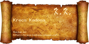 Krecs Kadosa névjegykártya